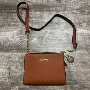 Steve Madden Brown Crossbody Bag with Gold Hardware